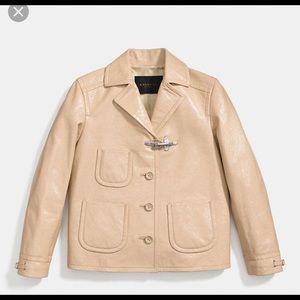 Coach  motorcycle tan leather jacket XS